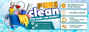 Pure Clean, Smart Home Care Facebook Cover Photo template