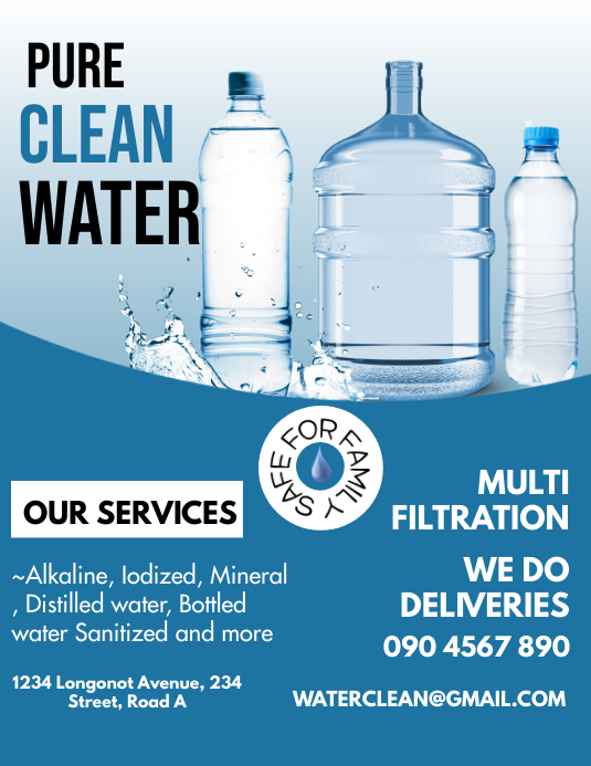 Copia de PURE CLEAN WATER | PosterMyWall