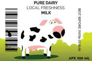 Pure dairy milk label template