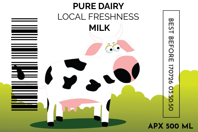Milk Labels Pure dairy milk label Template | PosterMyWall