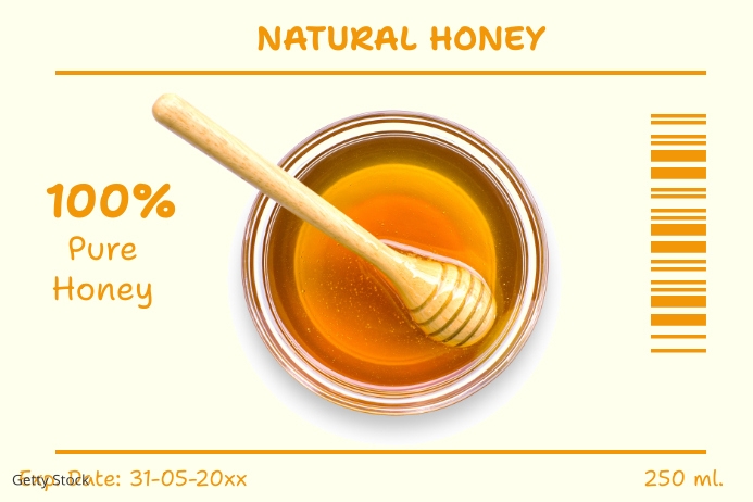 Pure Natural Honey label - template | PosterMyWall