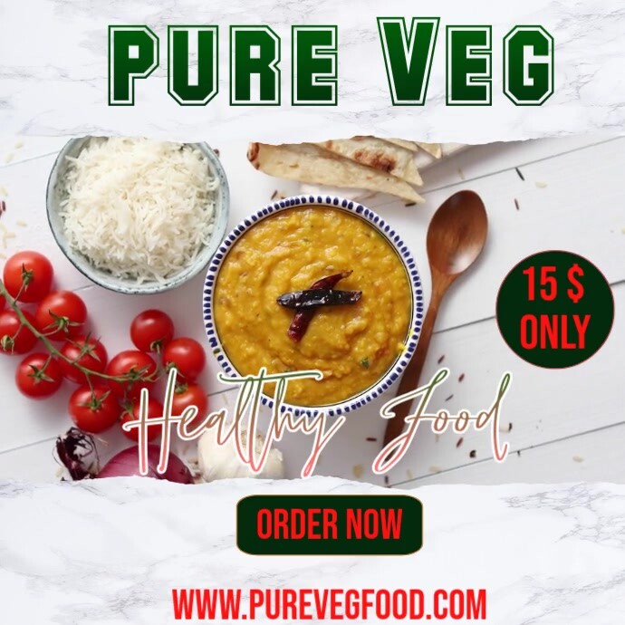PURE VEG HEALTHY FOOD Template | PosterMyWall