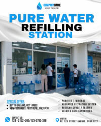 PURE WATER REFILLING STATION POSTER Instagram Portrait template