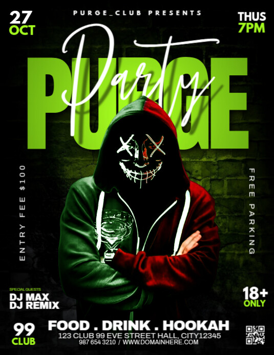 Purge Party Flyer (US Letter) template