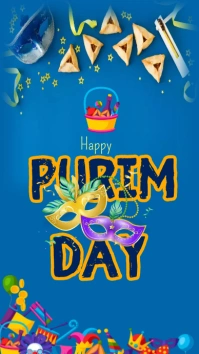 purim day celebration, purim festival, purim Instagram-verhaal template
