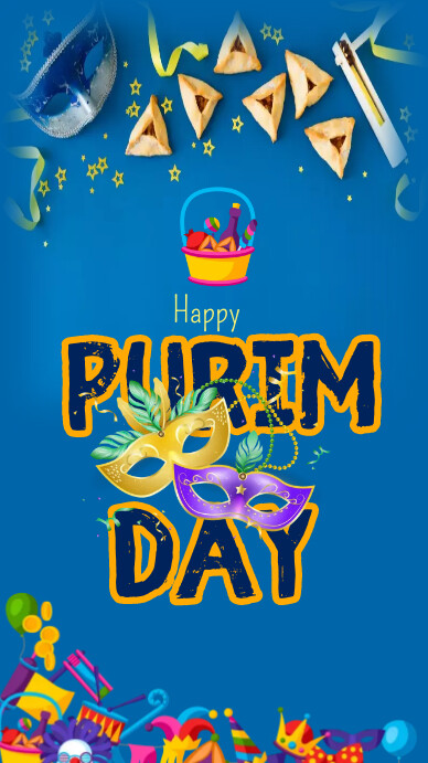 purim day celebration, purim festival, purim Instagram Story template