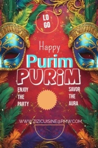 Purim Day Poster template