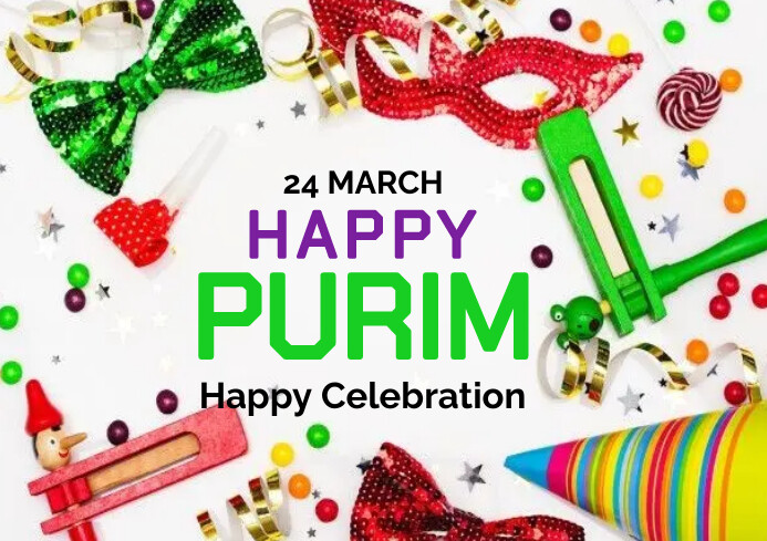 Purim A4 template