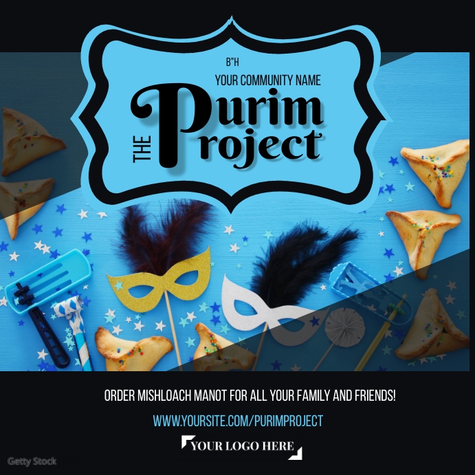 Purim Project Mishloach Manot Instagram Post template
