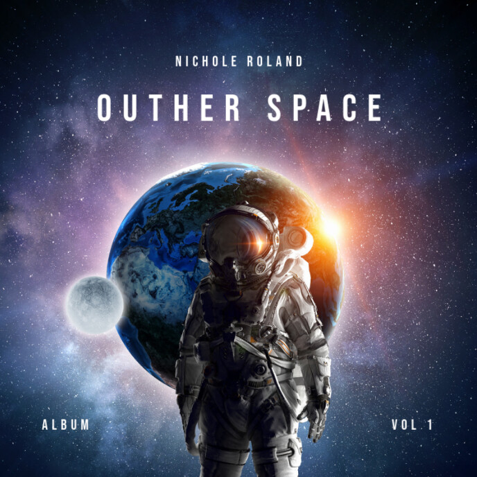 Purple & Black Outher Space Album Cover Template PosterMyWall