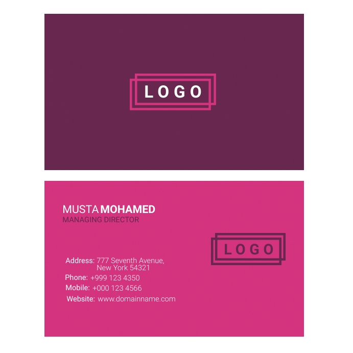 Purple & Pink Calling Card Template | PosterMyWall
