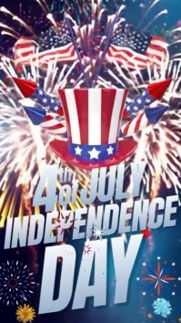 Purple 3d 4th Of July Celebration Instagram Story template