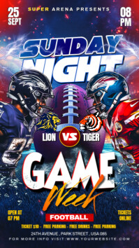 Purple Football Game Night История на Instagram Template