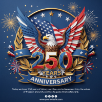 Purple 3D American Independence Celebration Instagram Post template