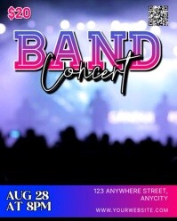 Purple 3d Band Concert Instagram Portrait template