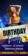 Purple 3d Birthday Party  Roll Up Banner 3' × template
