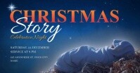 Purple 3d Christmas Story Facebook Shared Image template