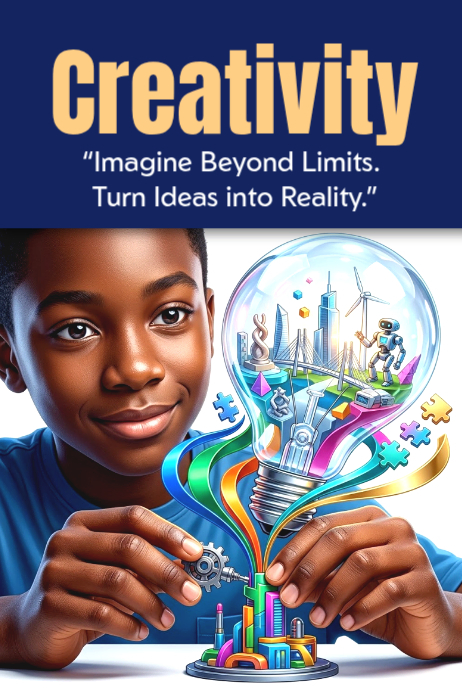 Purple 3d Creativity Inspirational Poster Template | PosterMyWall
