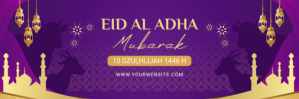 Purple 3d Eid Al Adha Tajuk Twitter template