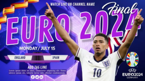 Lila Euro 2024 Final Ecrã digital Template
