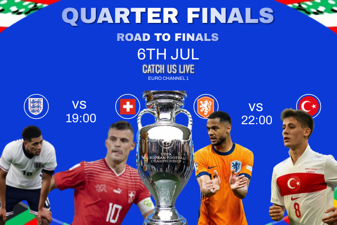 Purple 3d Euro 2024 Quarter Finals Fixtures Templat | PosterMyWall