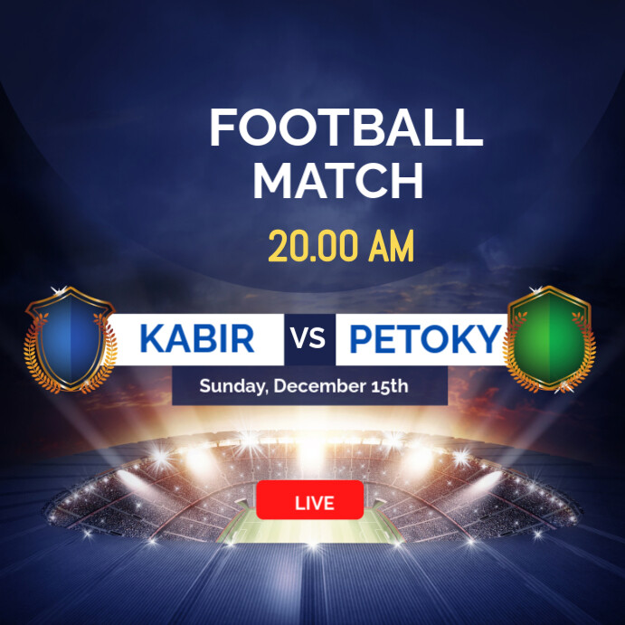 Purple 3d Football Match Instagram Post Template | PosterMyWall