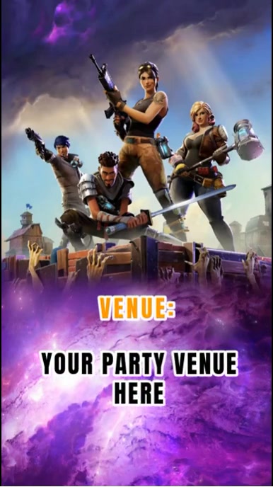 Fortnite Birthday Party Template | PosterMyWall