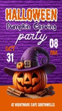 Purple 3d Halloween  Instagram Story template