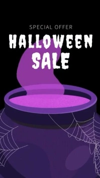 Purple 3d Halloween Sale  Instagram Story Instagram-Story template