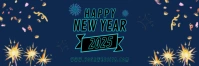 Purple 3d Happy New Year Tajuk Twitter template