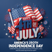 Purple 3D Independence Day Celebration Instagram Post Instagram-Beitrag template