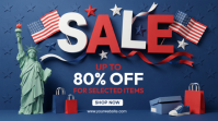Purple 3D Independence Day Sale Digital Display template