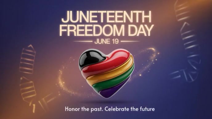 Purple 3d Juneteenth Freedom Day Video Poster Honor The Past Celebrate The Future Design  Digital Di Umbukiso Wedijithali (16:9) template