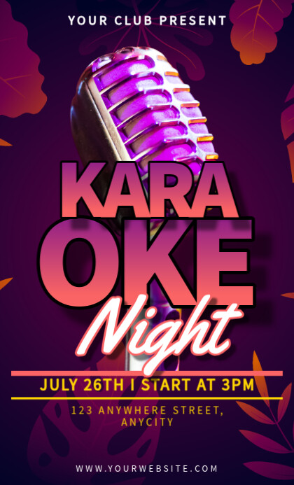 Purple 3d Karaoke Night Legal As VSA Wetlik template