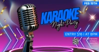 Purple 3d Karaoke Night Party Gambar Bersama Facebook template