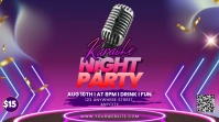 Purple 3d Karaoke Night Party Pos Twitter template