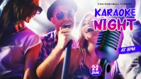 Purple 3d Karaoke Night Pos Twitter template