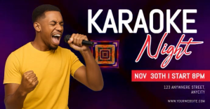 Ungu Karaoke Night Facebook begivenhed cover Template