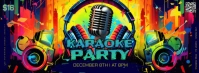 Purple 3d Karaoke Party Foto Sampul Facebook template
