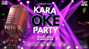 Purple 3d Karaoke Party Pos Twitter Wpis na Twittera template