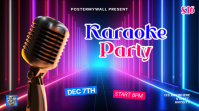 Purple 3d Karaoke Party Pos Twitter template