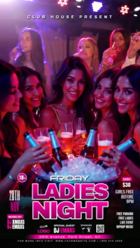 Purple 3d  Ladies Night Club Party Instagram Story template