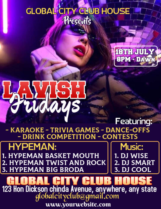 Purple 3d Lavish Firdays Flyer (us Letter) Pamflet (VSA Brief) template