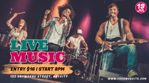 Purple 3d Live Music Pos Twitter template