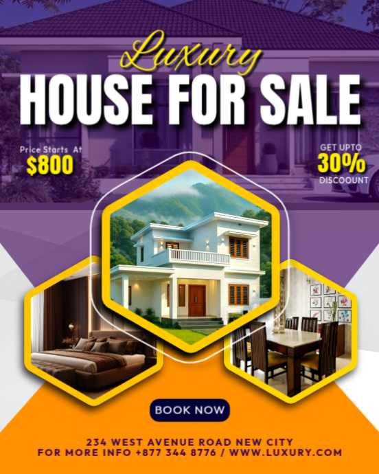 Copy of Purple 3d Luxury House Apartment Home For Sale Real Estate ...