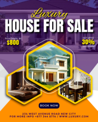 Purple Real Estate Instagram Portrait Template