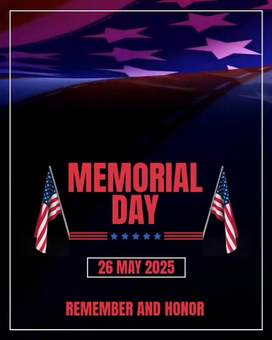 Copy of Purple 3d Memorial Day Instagram Portrait | PosterMyWall