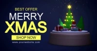 Purple 3d Merry Exmas Facebook Shared Image template