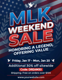 Purple 3d Mlk Weekend Sale Flyer (us Letter) template