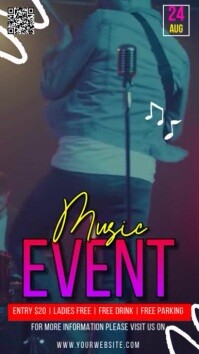 Purple 3d Music Event Reel Instagram template